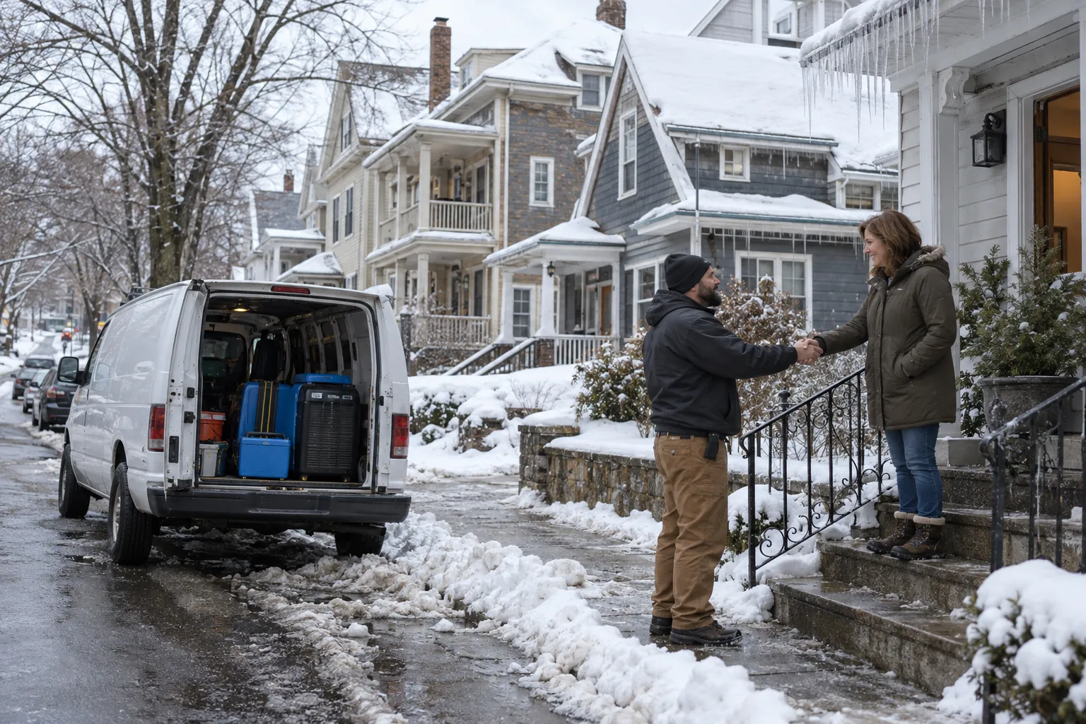 Homes in the Central New York area served by local water damage providers